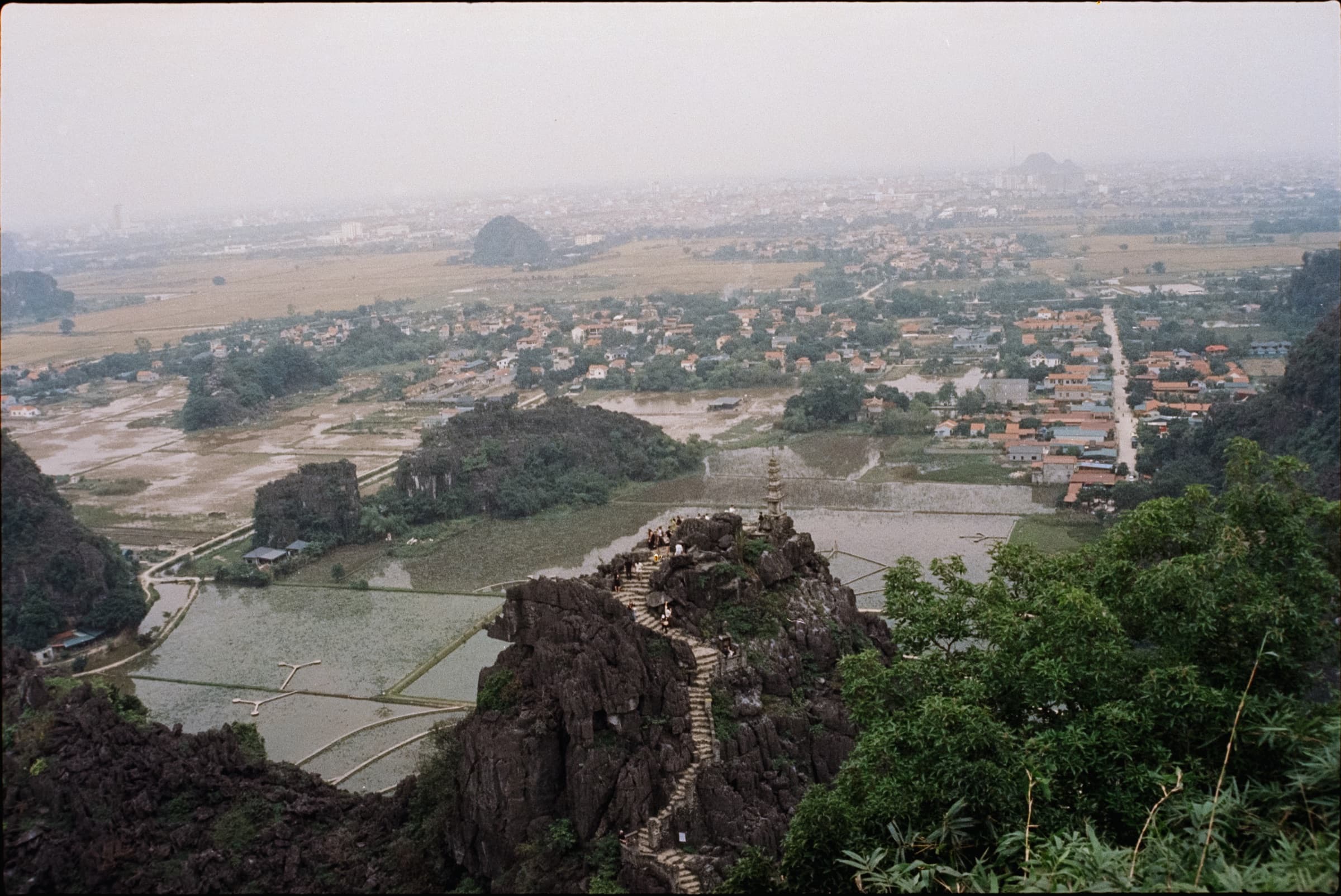Rice fields and karst hills from above, Ninh Binh