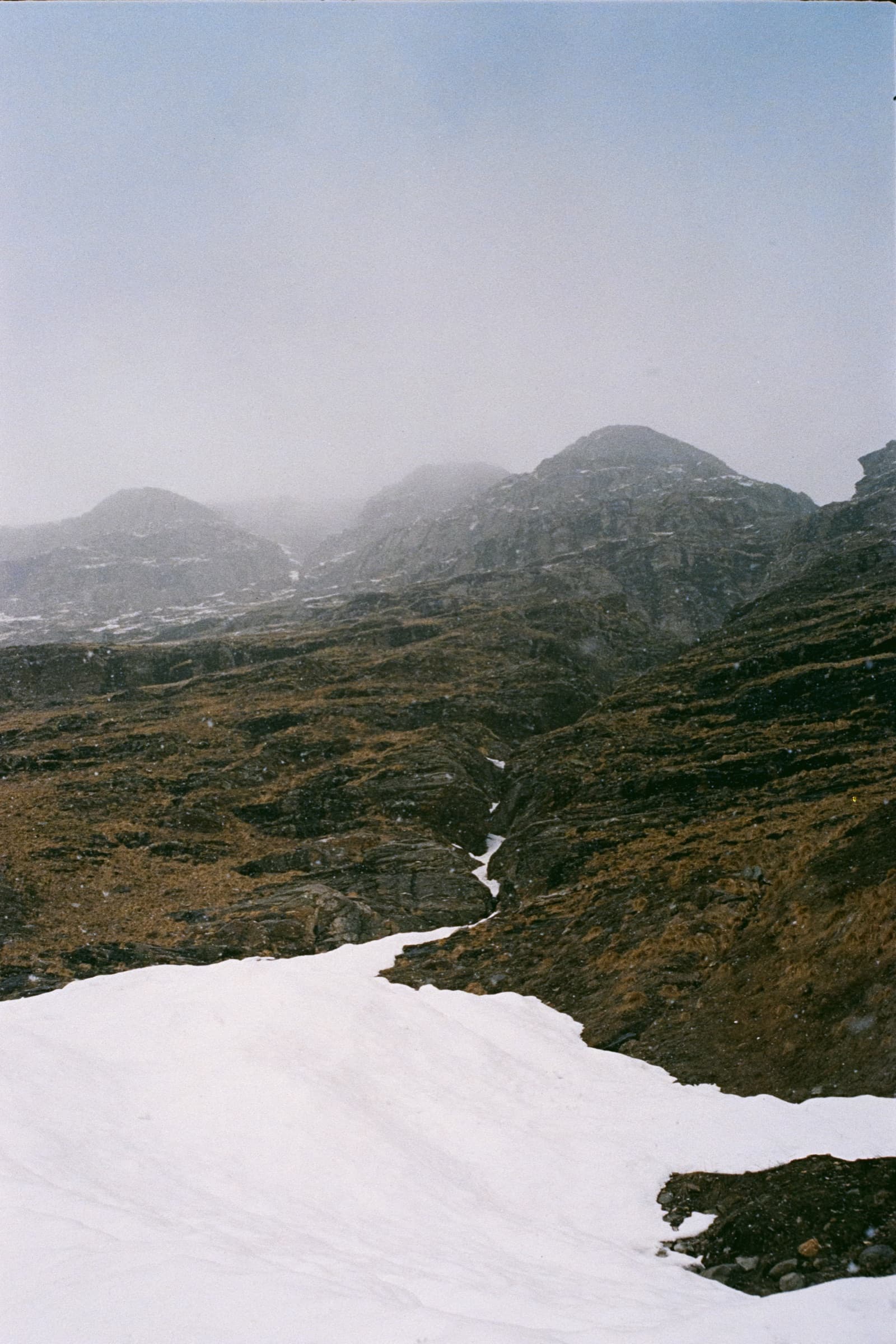 A snowbound valley, Manali