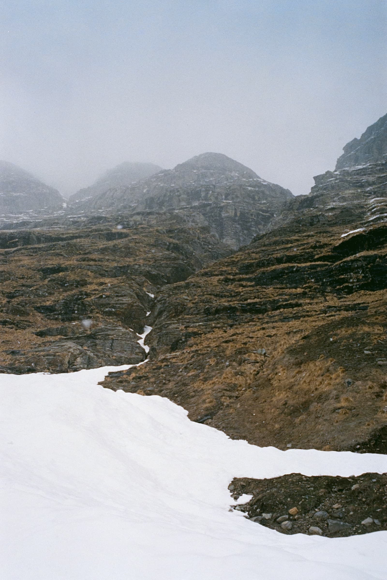 Snow-draped ridgeline, Manali