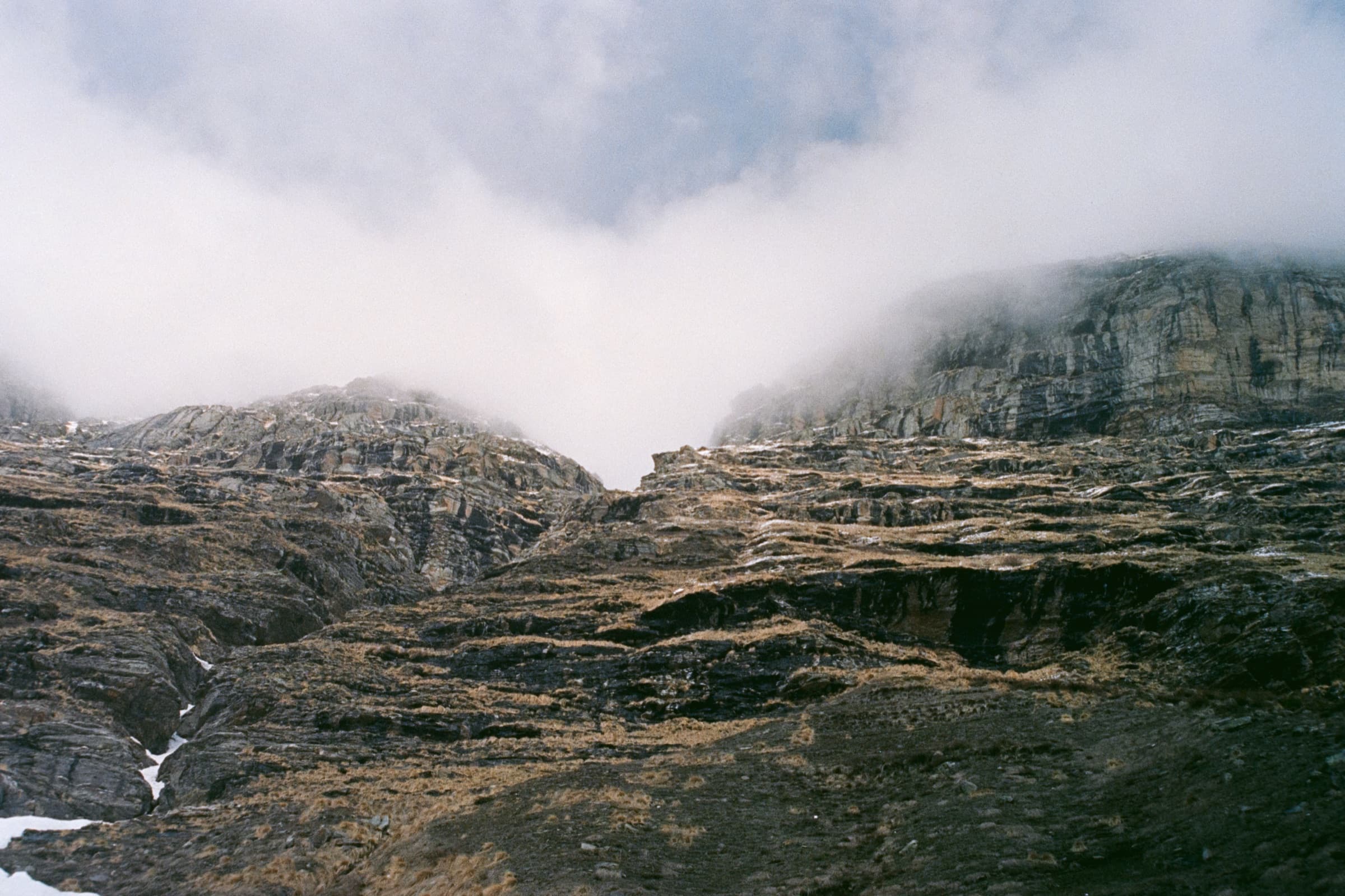 Snowfields under cloud, Manali